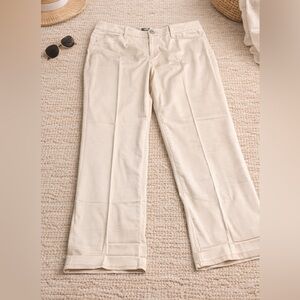 White House Black Market Cream Crop Pants Size 12